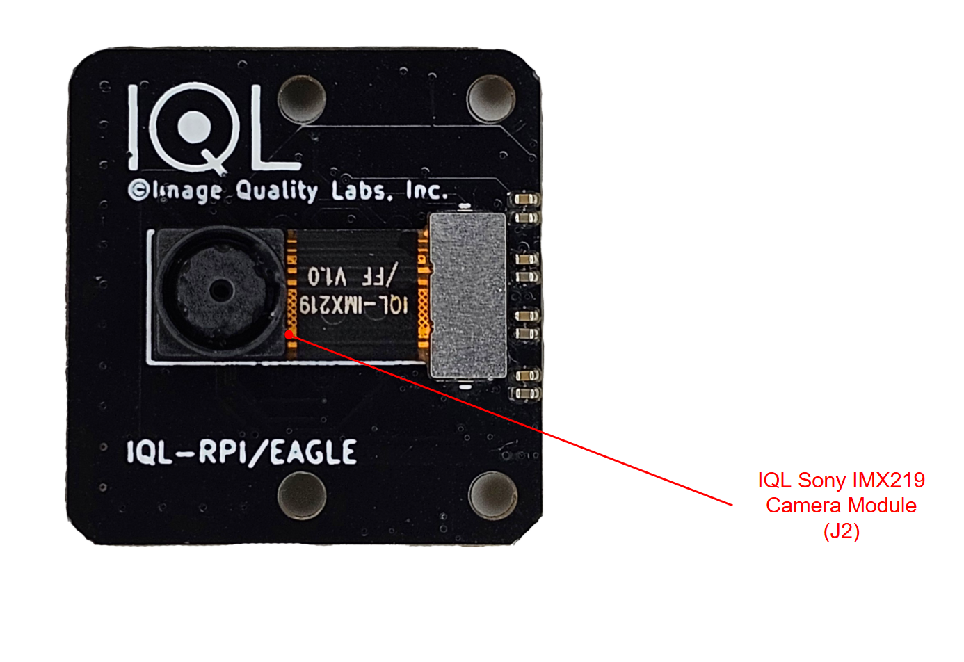 Sony IMX219 8MP FF Raspberry Pi Camera labeled view