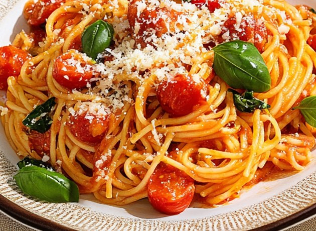 Cherry tomato spaghetti