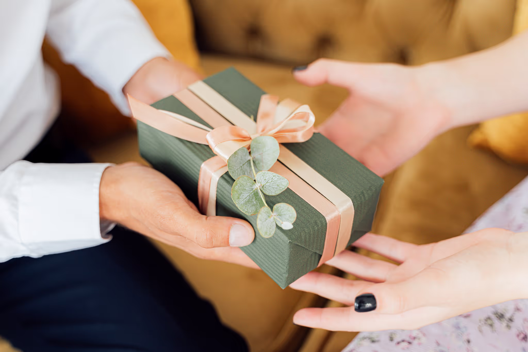 Person giving a gift