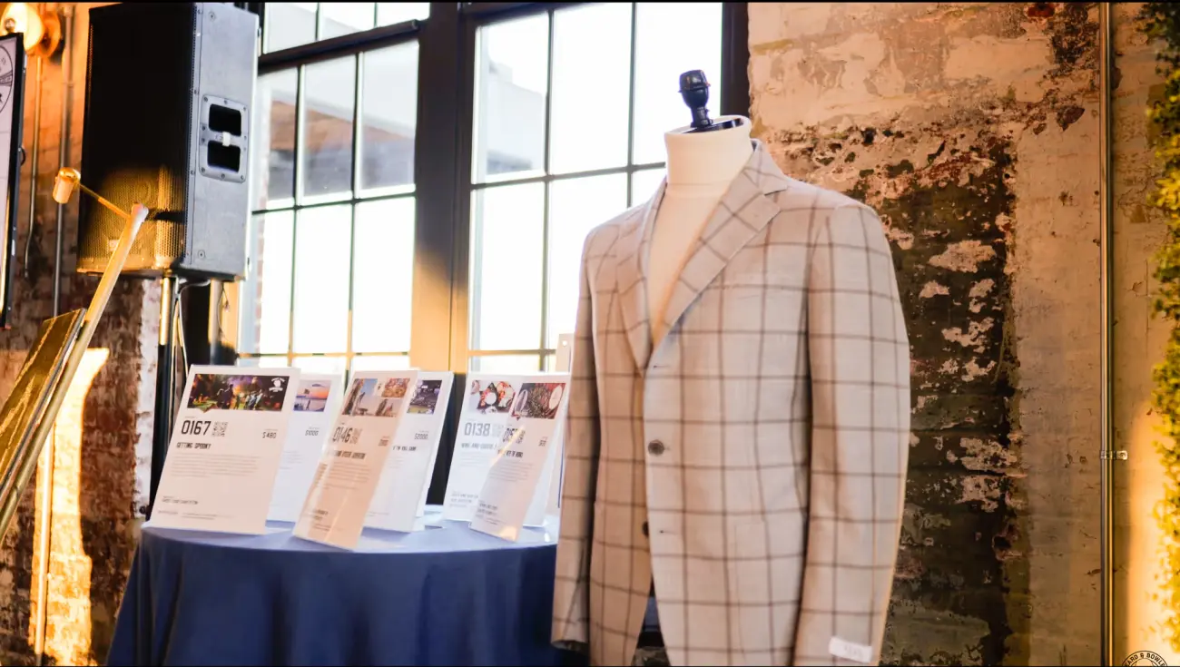 Auction items at an Event.Gives event