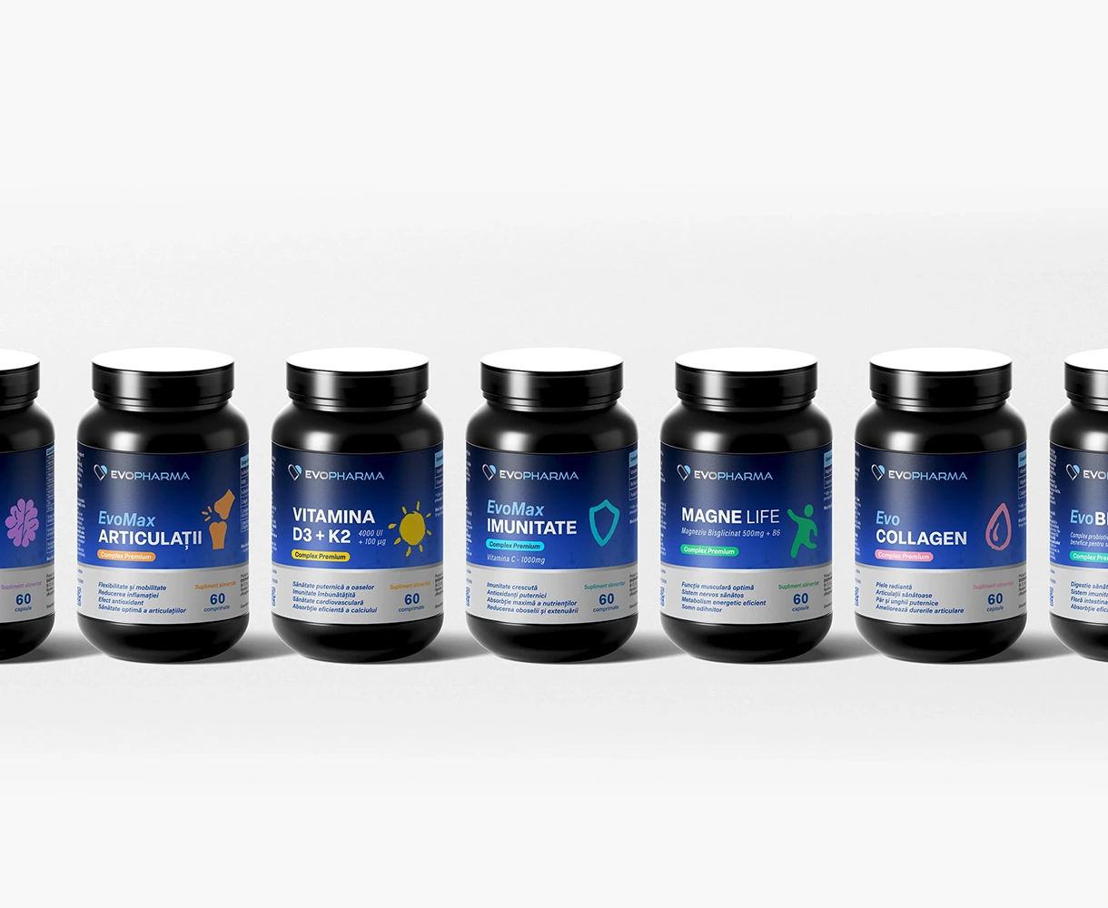 Design ambalaje suplimente agentie de branding design pharma