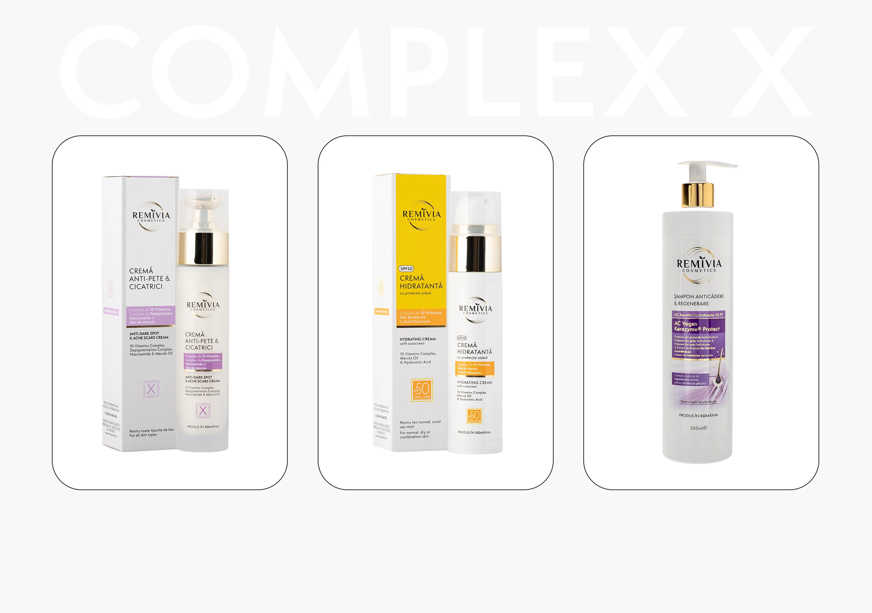 Design ambalaje cosmetice agentie de branding design gama complex X