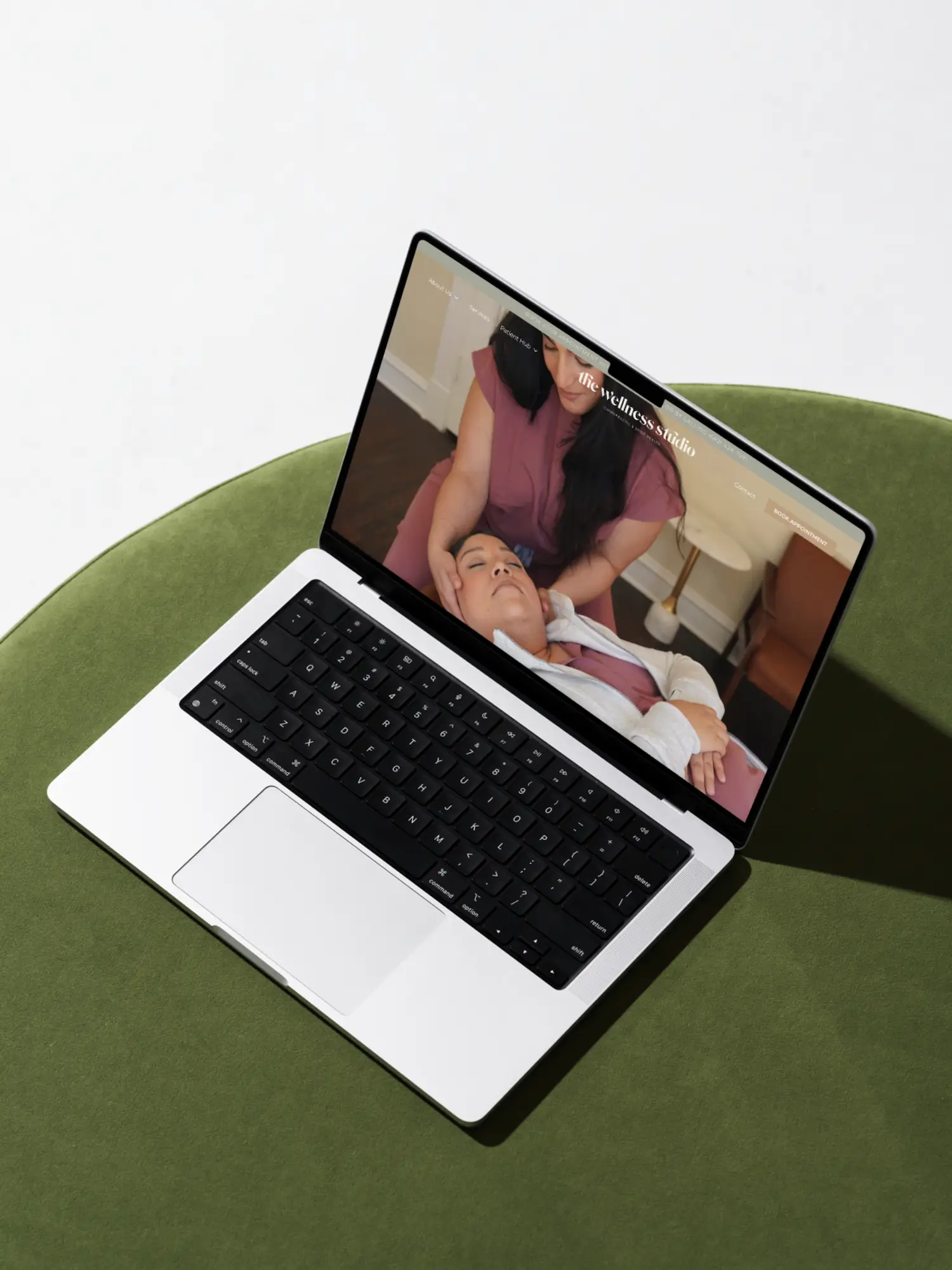 the wellness studio website design mockup