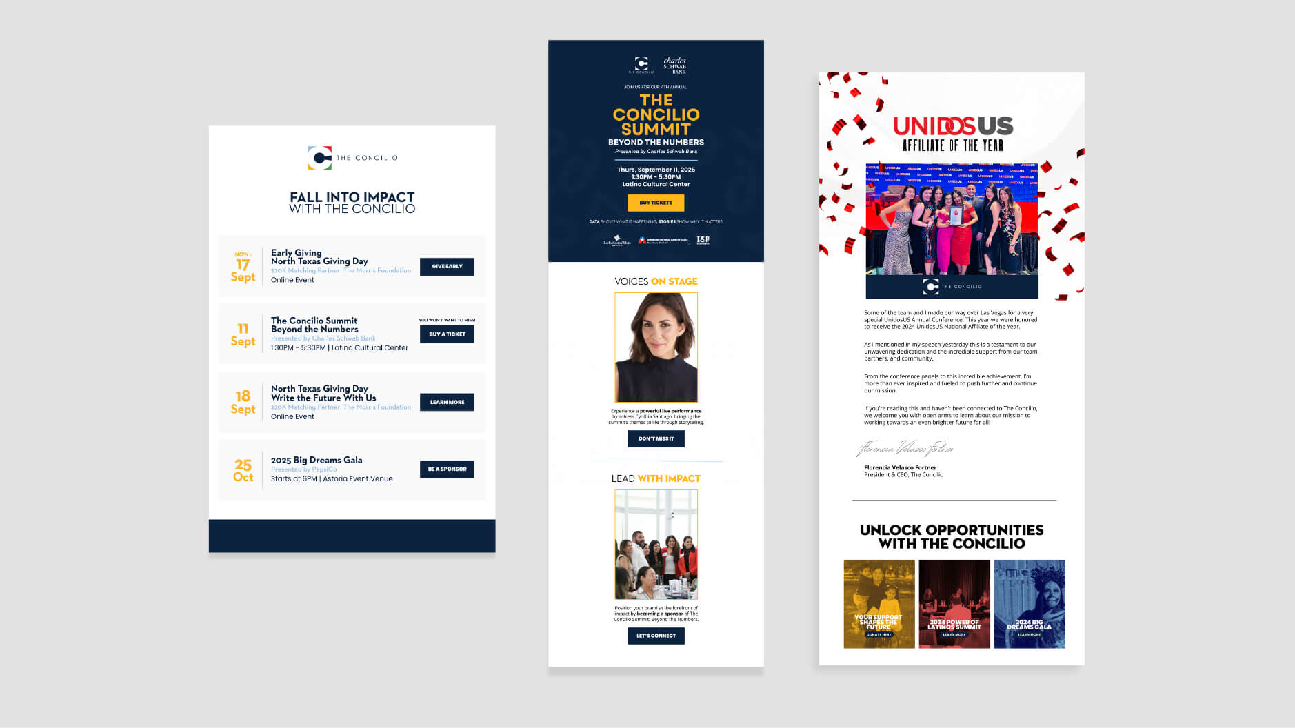 email marketing mockups for the concilio