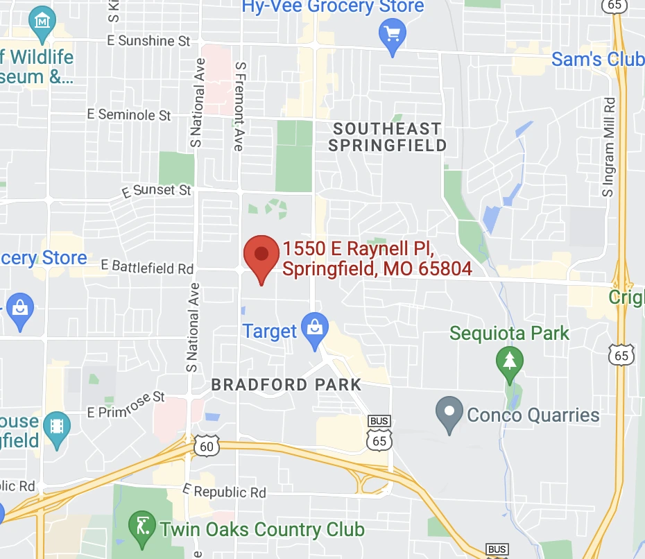 Map of Various Extended Stays in Sprinfield