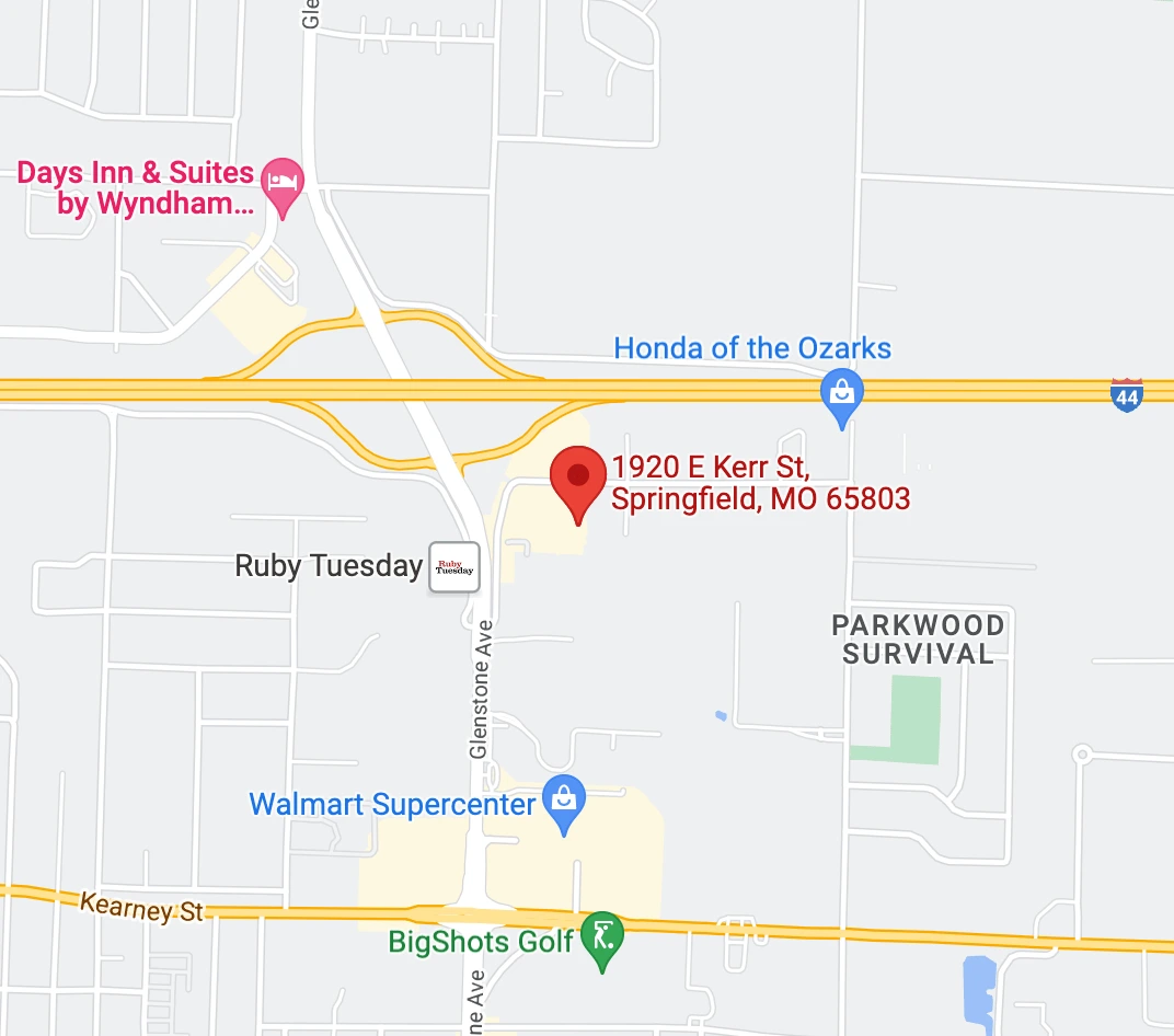 Map of Various Extended Stays in Sprinfield