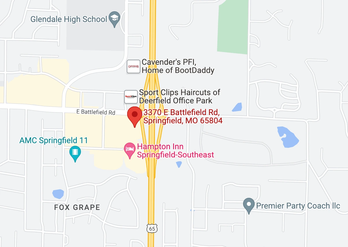 Map of Various Extended Stays in Sprinfield