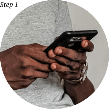 Hands of a person using a phone