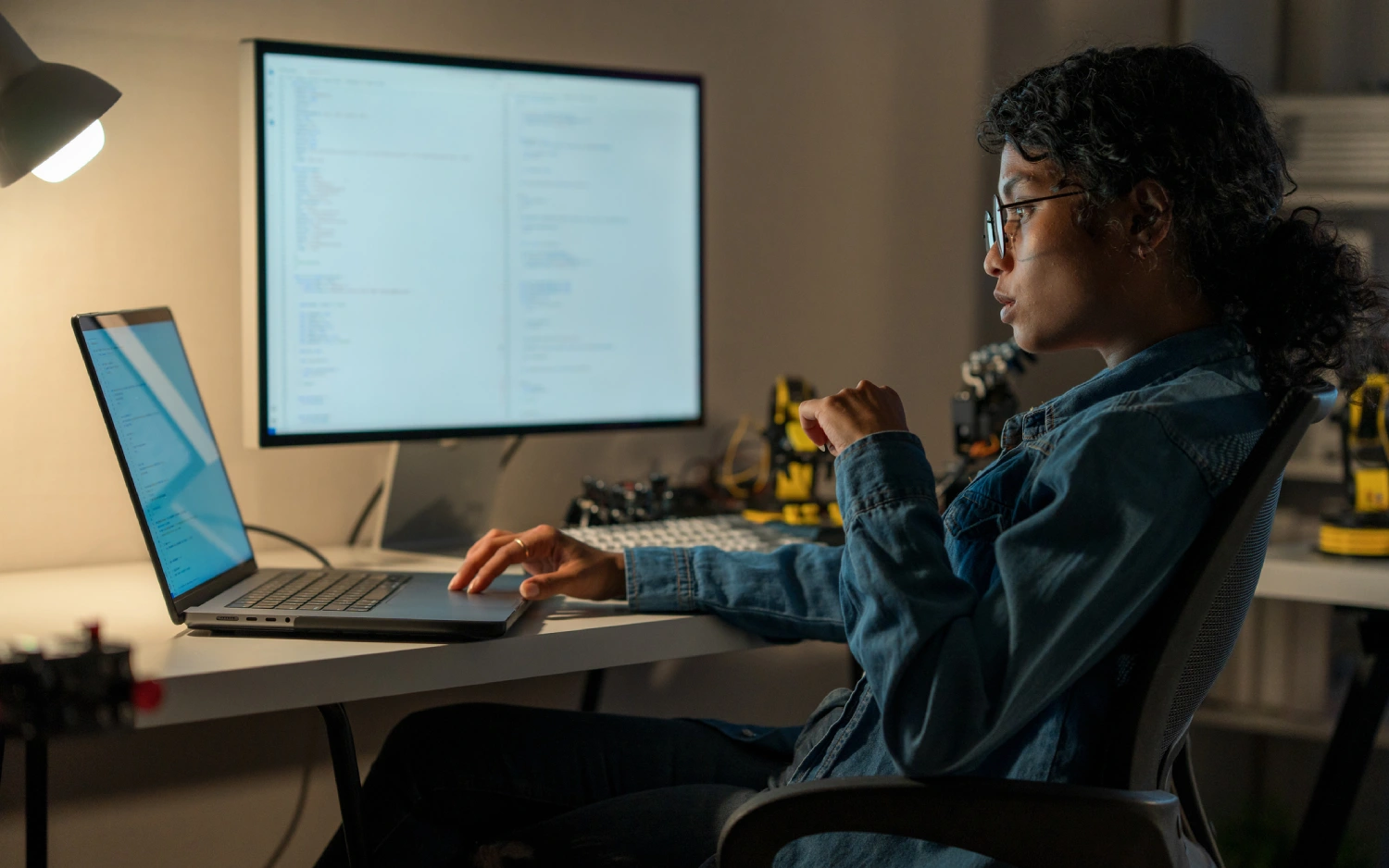 mulher usando computador