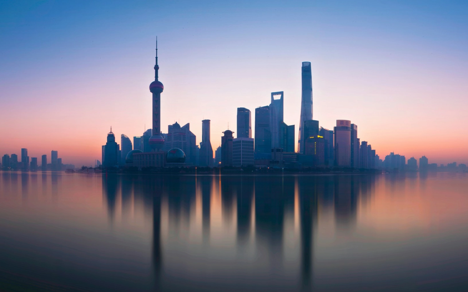 Xangai durante o pôr do sol