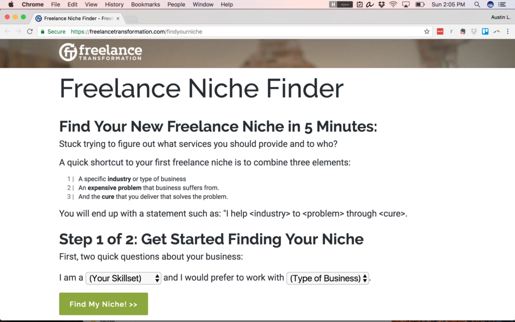 tool to help identify niche freelance jobs