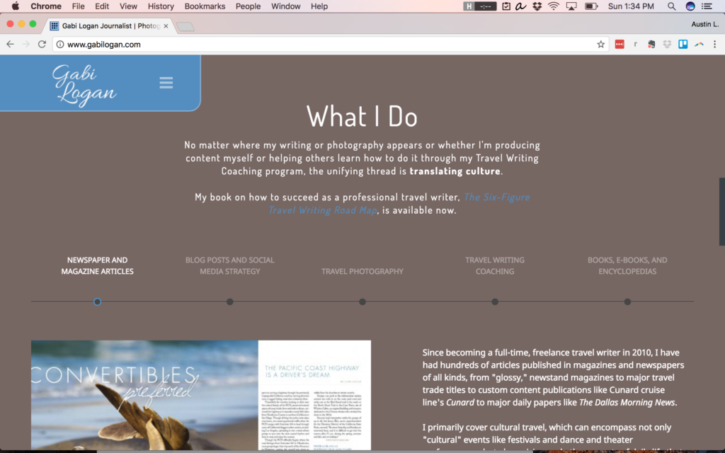 example of travel writing niche