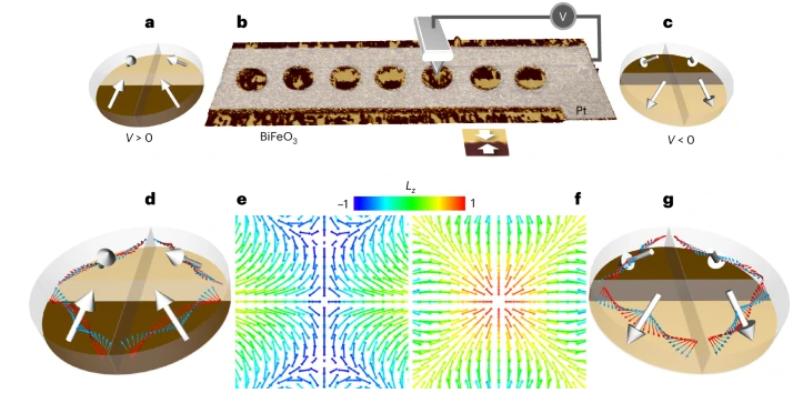 Electric-field-induced multiferroic topological solitons