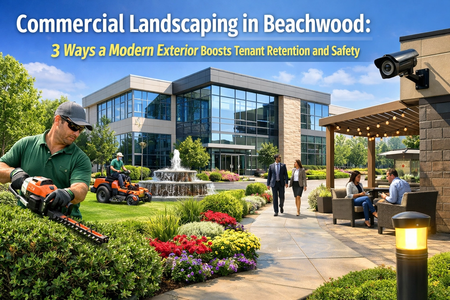 Commercial Landscaping in Beachwood: 3 Ways a Modern Exterior Boosts Tenant Retention and Safety