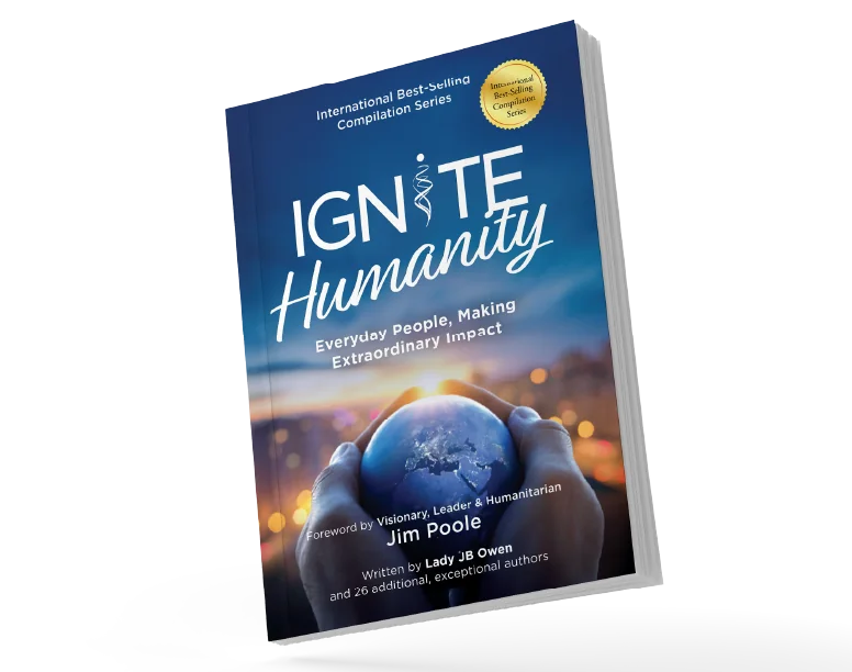 The Ignite Humanity book, open