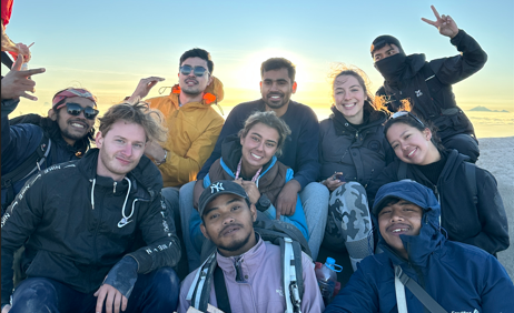 Campus exterior view, featuring a well-maintained building and landscaped surroundings