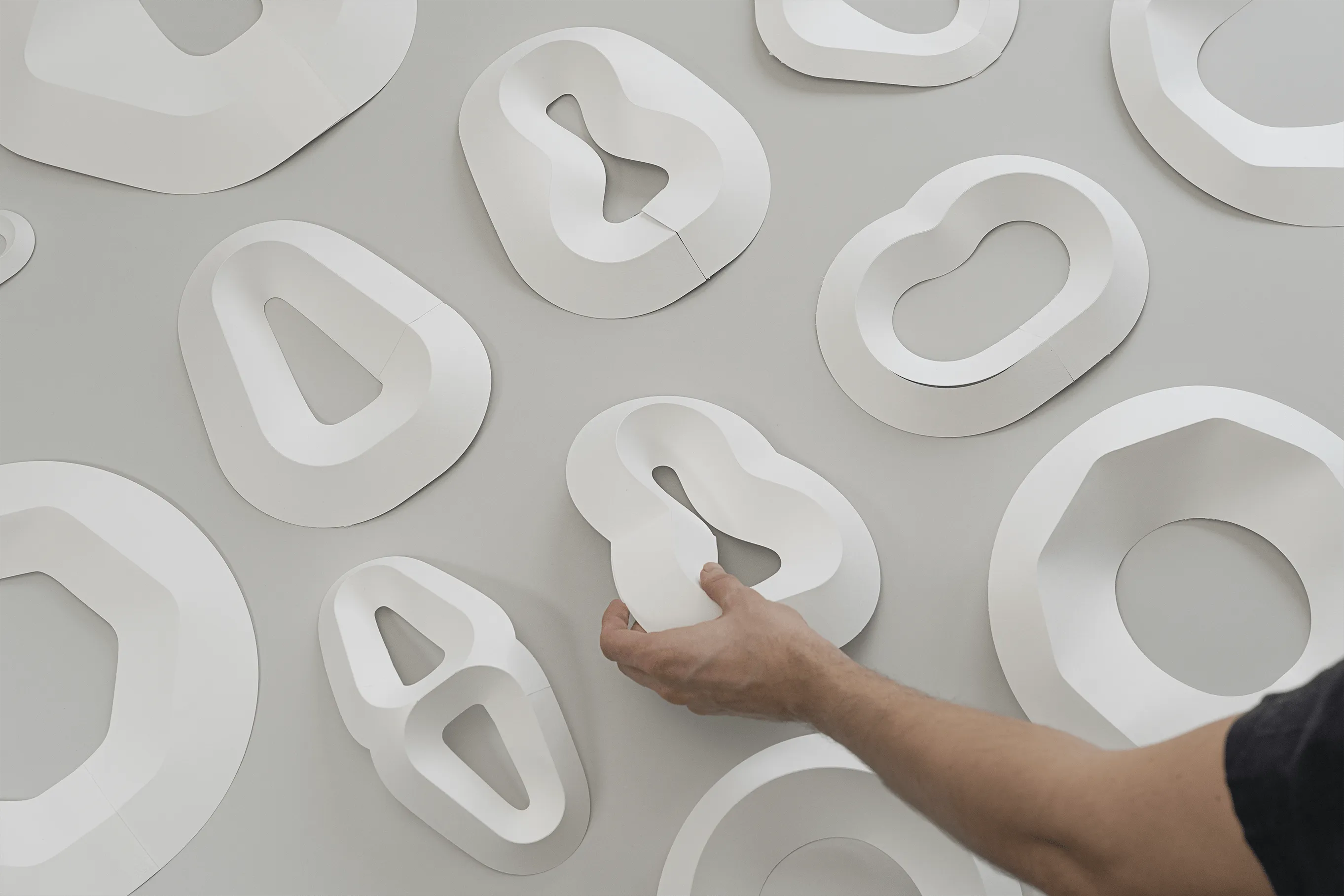 Samples of paper foldings on a table