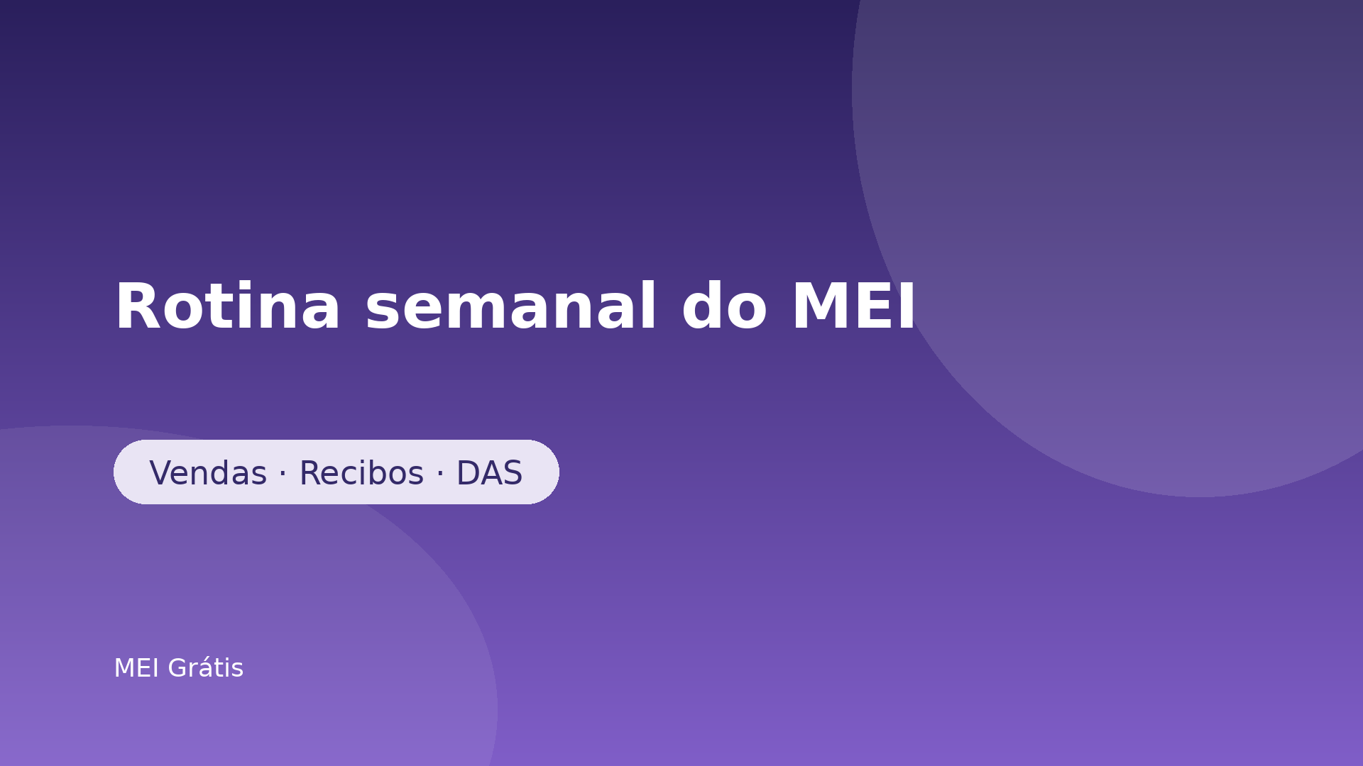 Rotina semanal do MEI: vendas, recibos e DAS — MEI Grátis