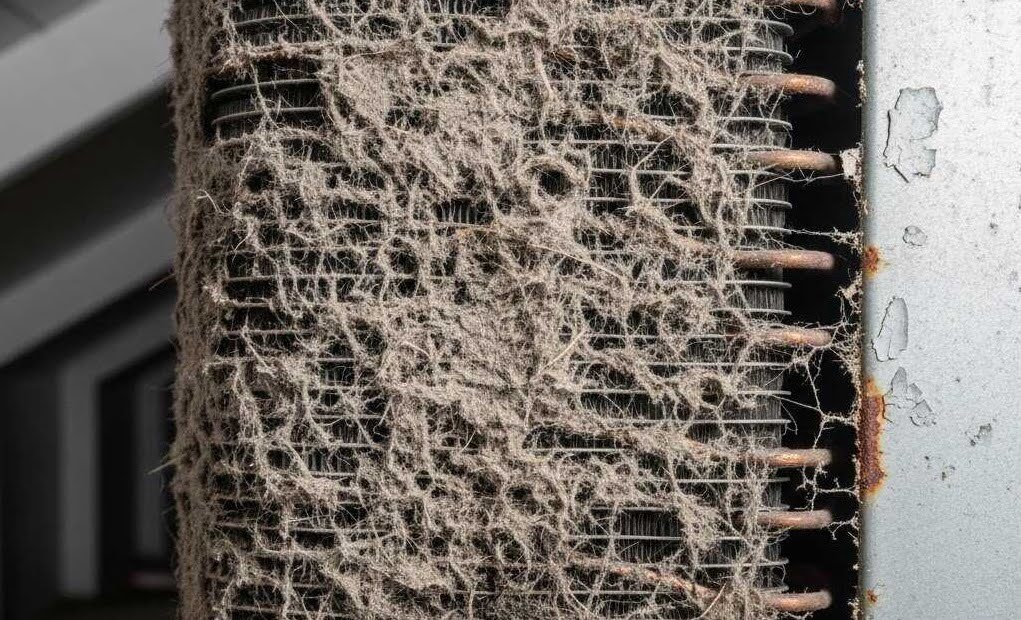 HVAC technician using a laptop to diagnose a heating and cooling control system