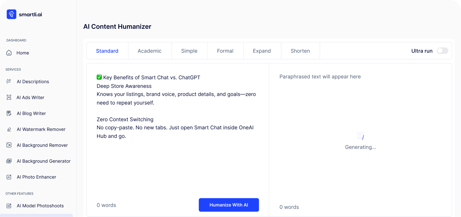Quickly create concise, SEO-optimized Blog Posts.