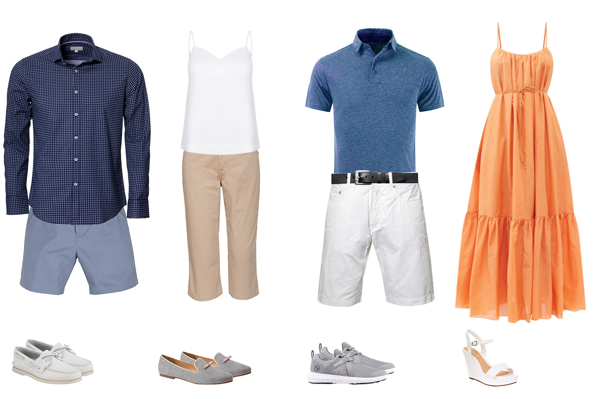Examples of casual/European attire.