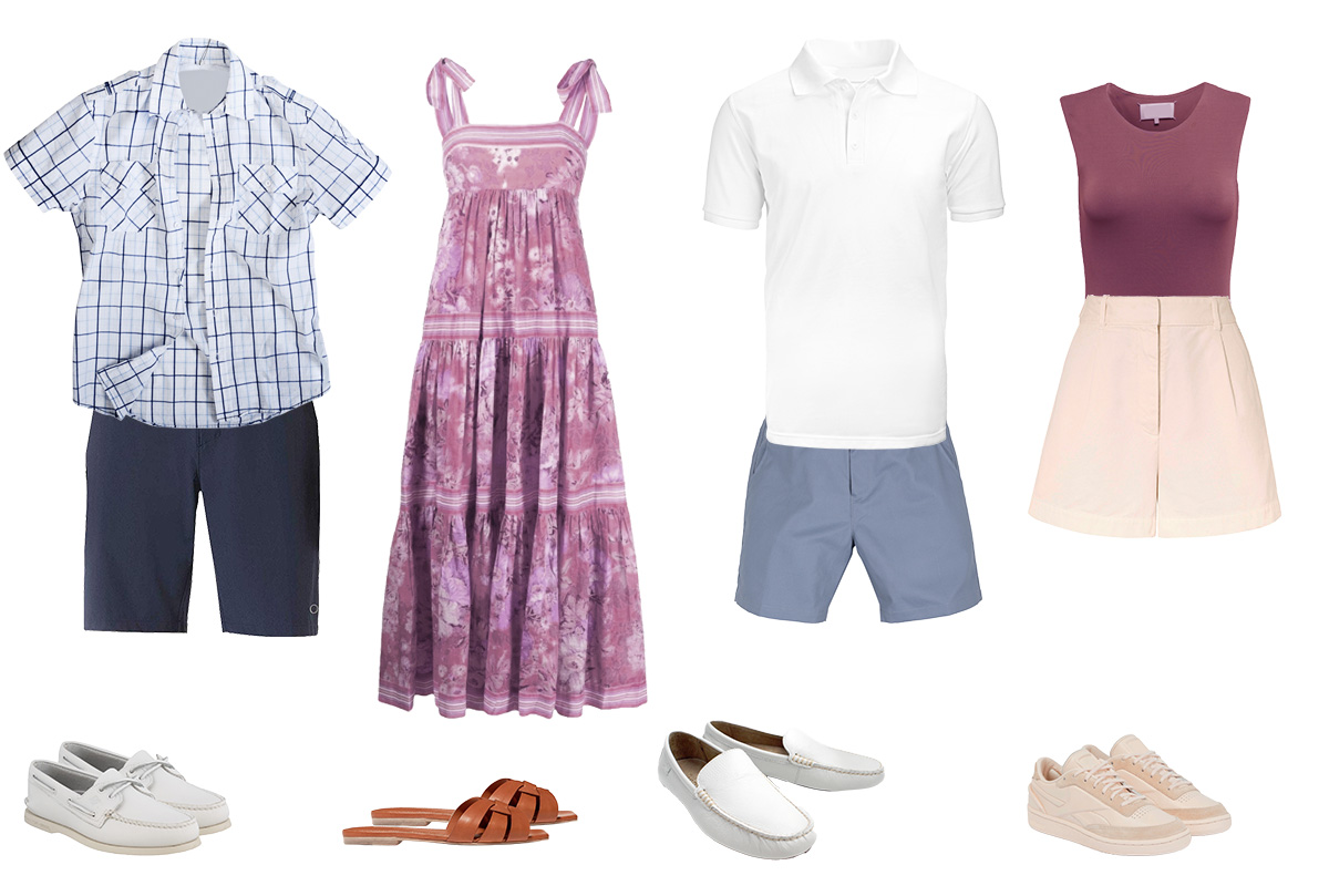 Examples of resort casual attire.