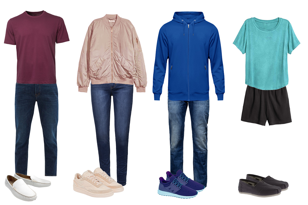 Examples of casual attire.