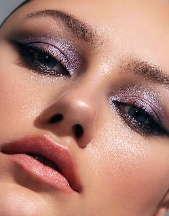 a close up of a woman's face