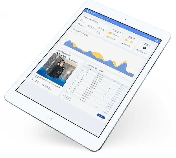 a tablet with a chart on the screen