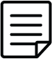 Document icon with horizontal lines and a folded bottom-right corner.