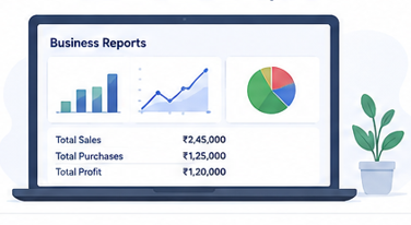 Business reports in GimBooks billing software for Gurugram businesses