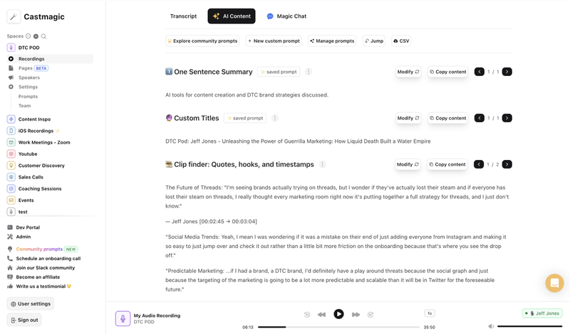 Reel Script Generator | Tools | Castmagic