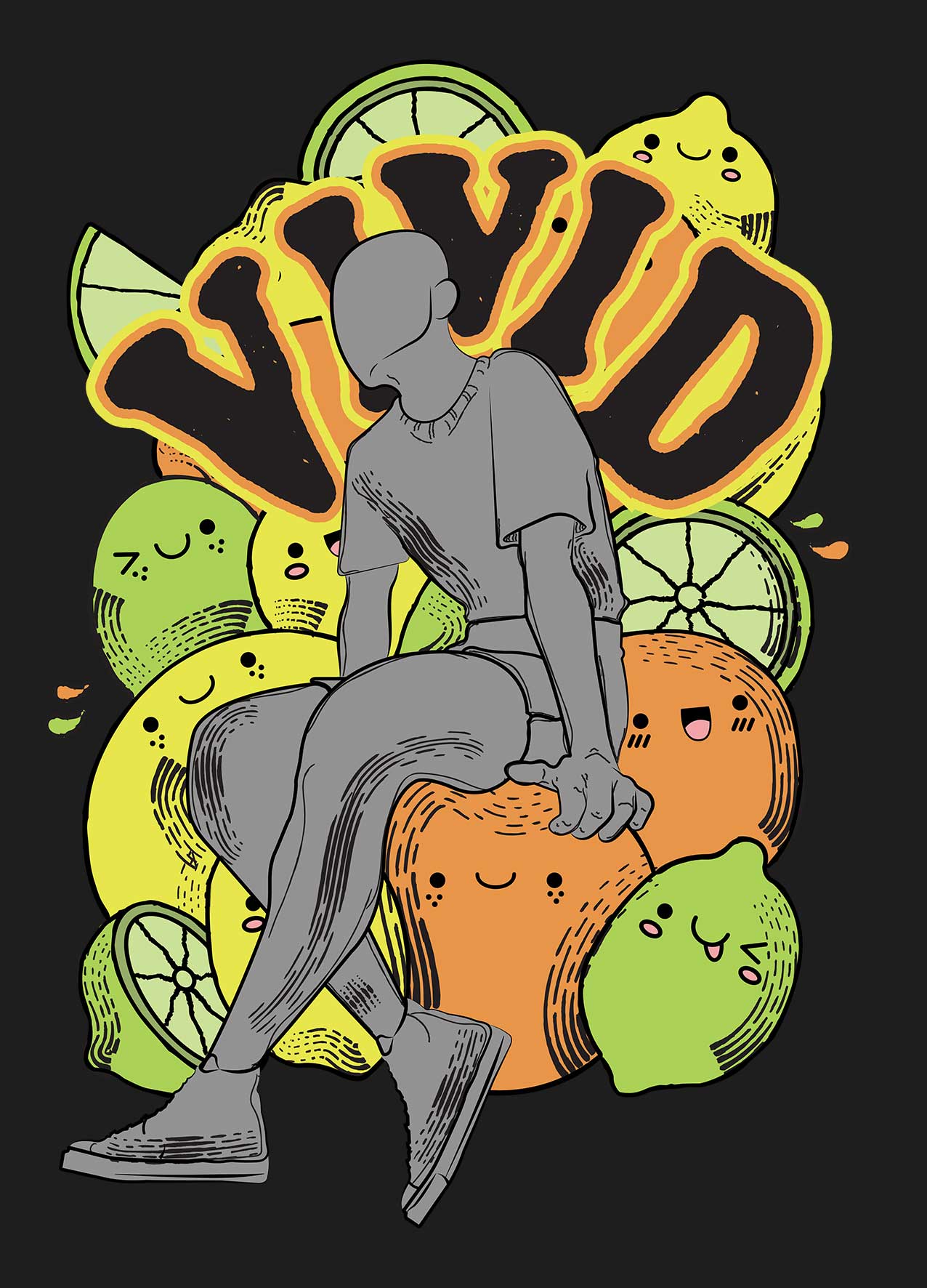 Vivid illustration on a black background