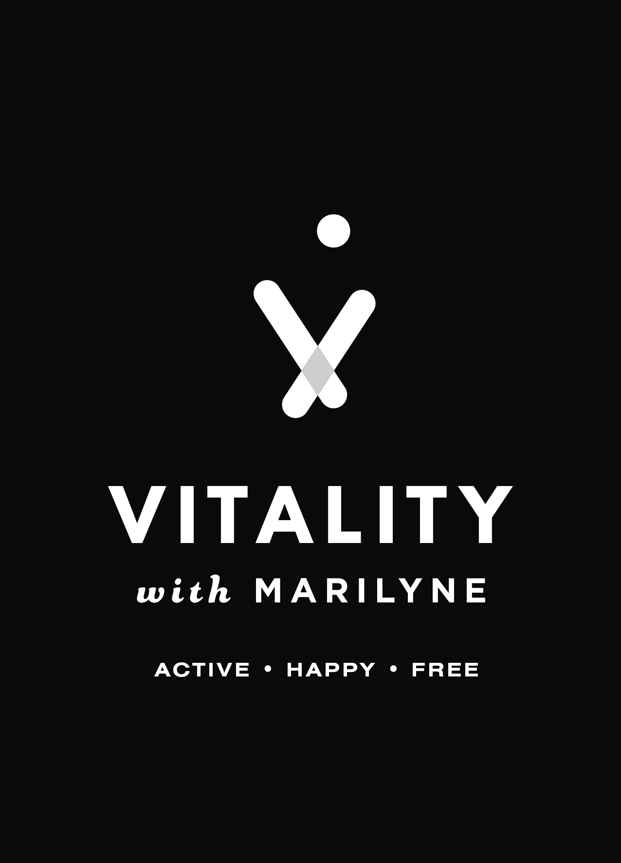 White Vitality logo on a black background