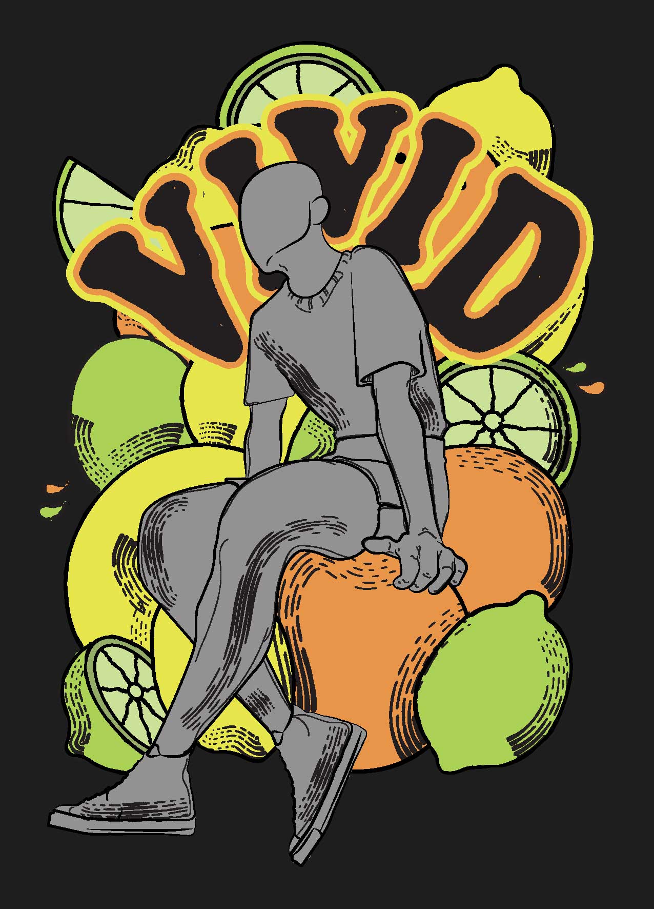 Vivids illustration on a black background