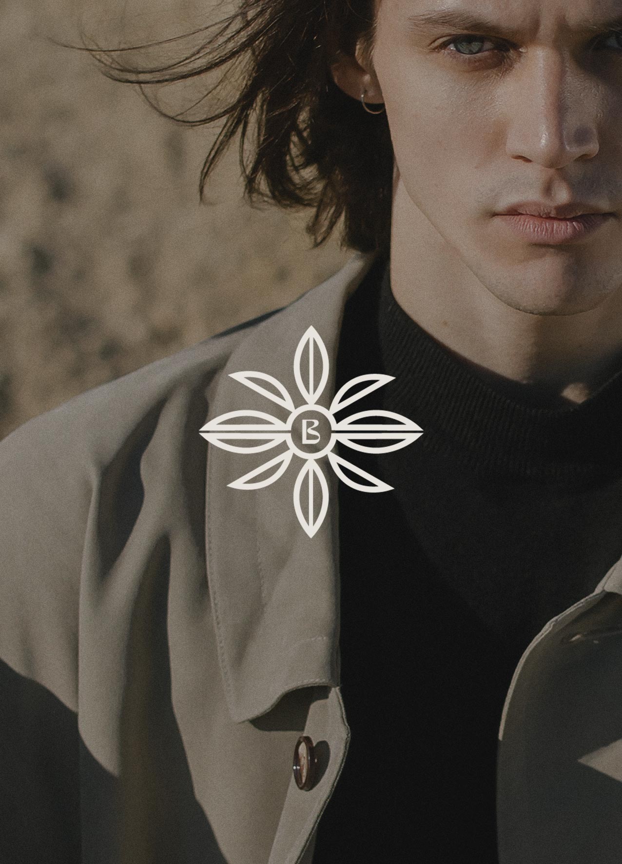 Blomst icon in front of man with gaze. 