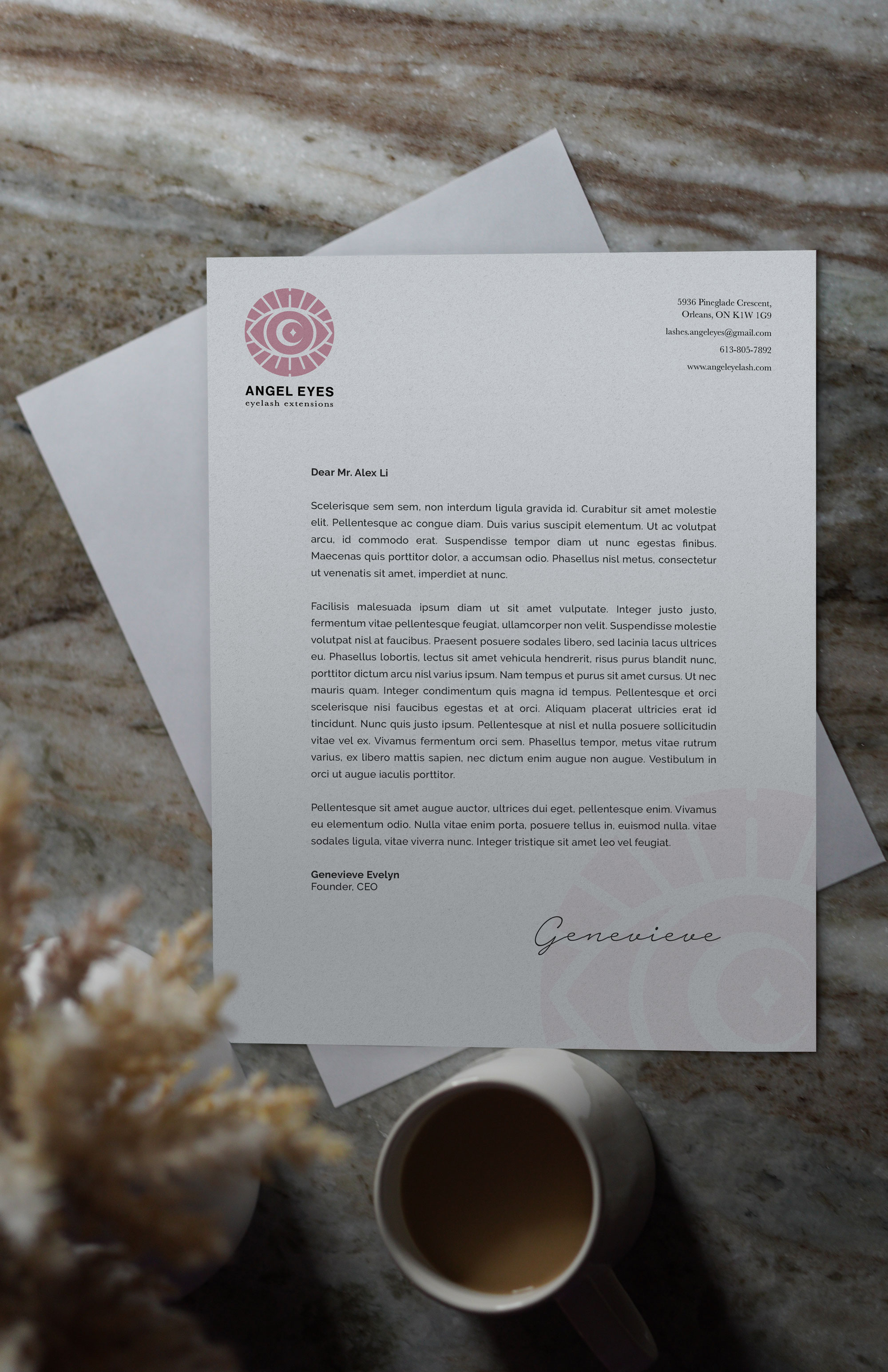 Angel eyes letterhead