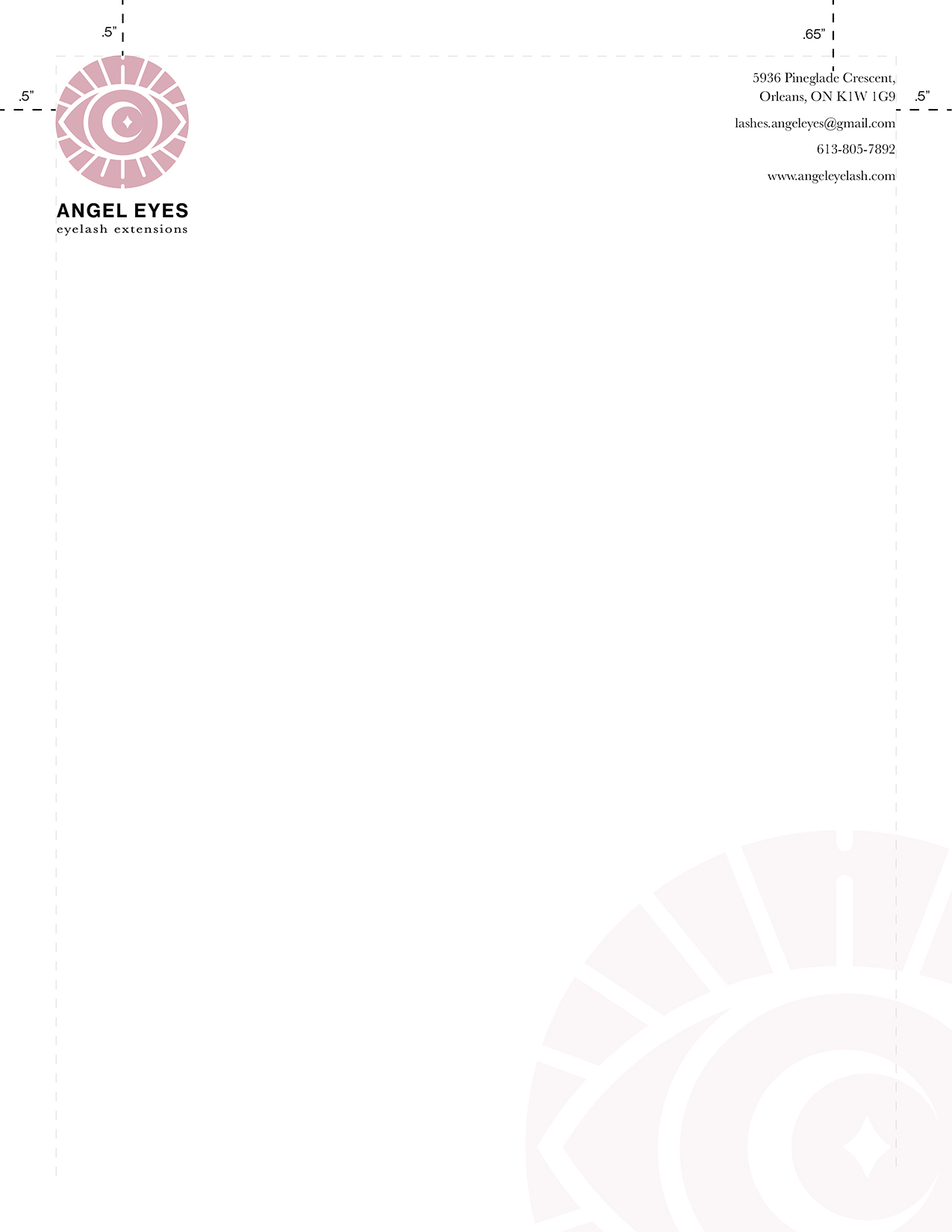 Angel eyes proper dimension use for letterhead