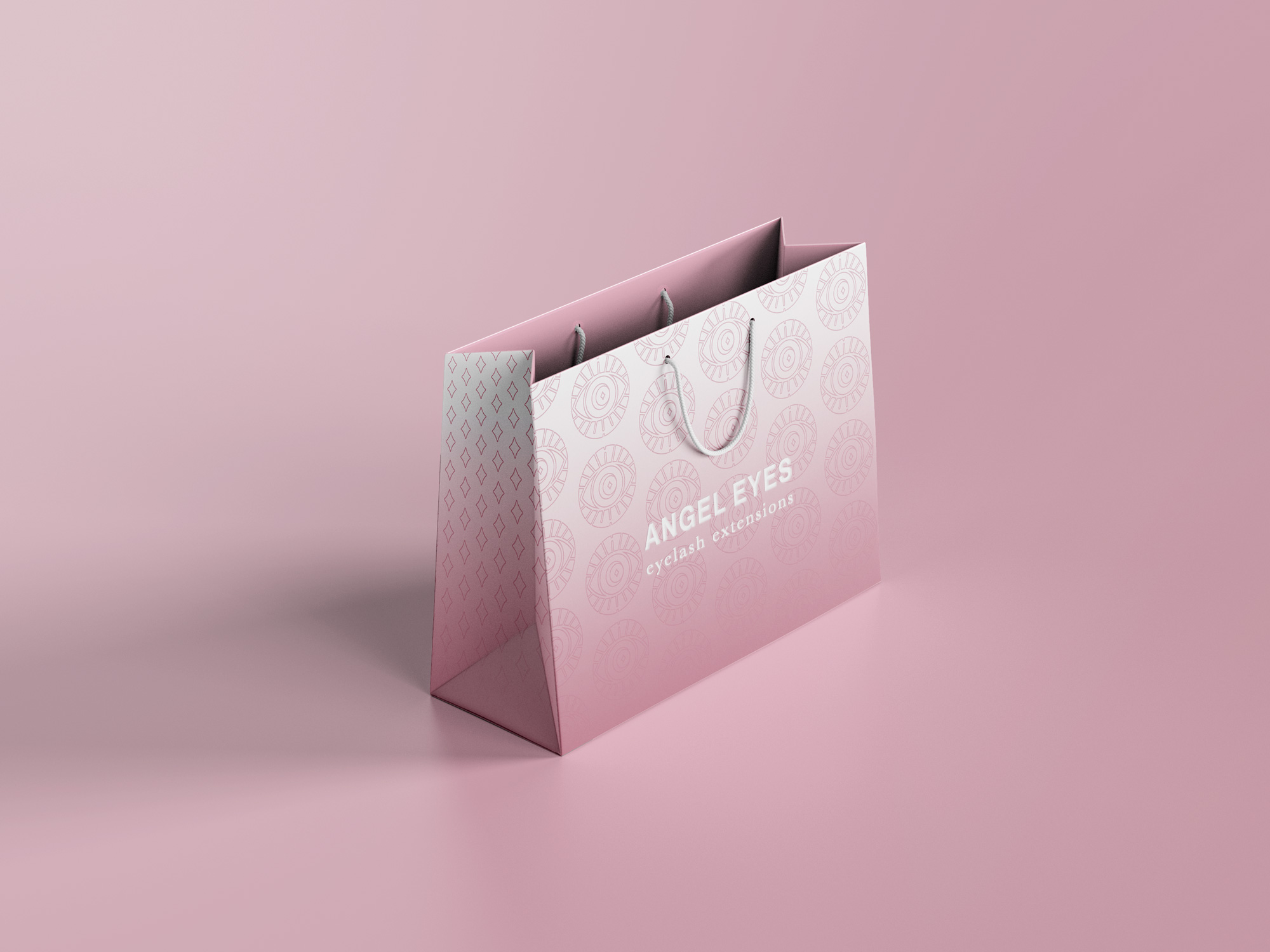 Angel eyes mockup of shopping bag