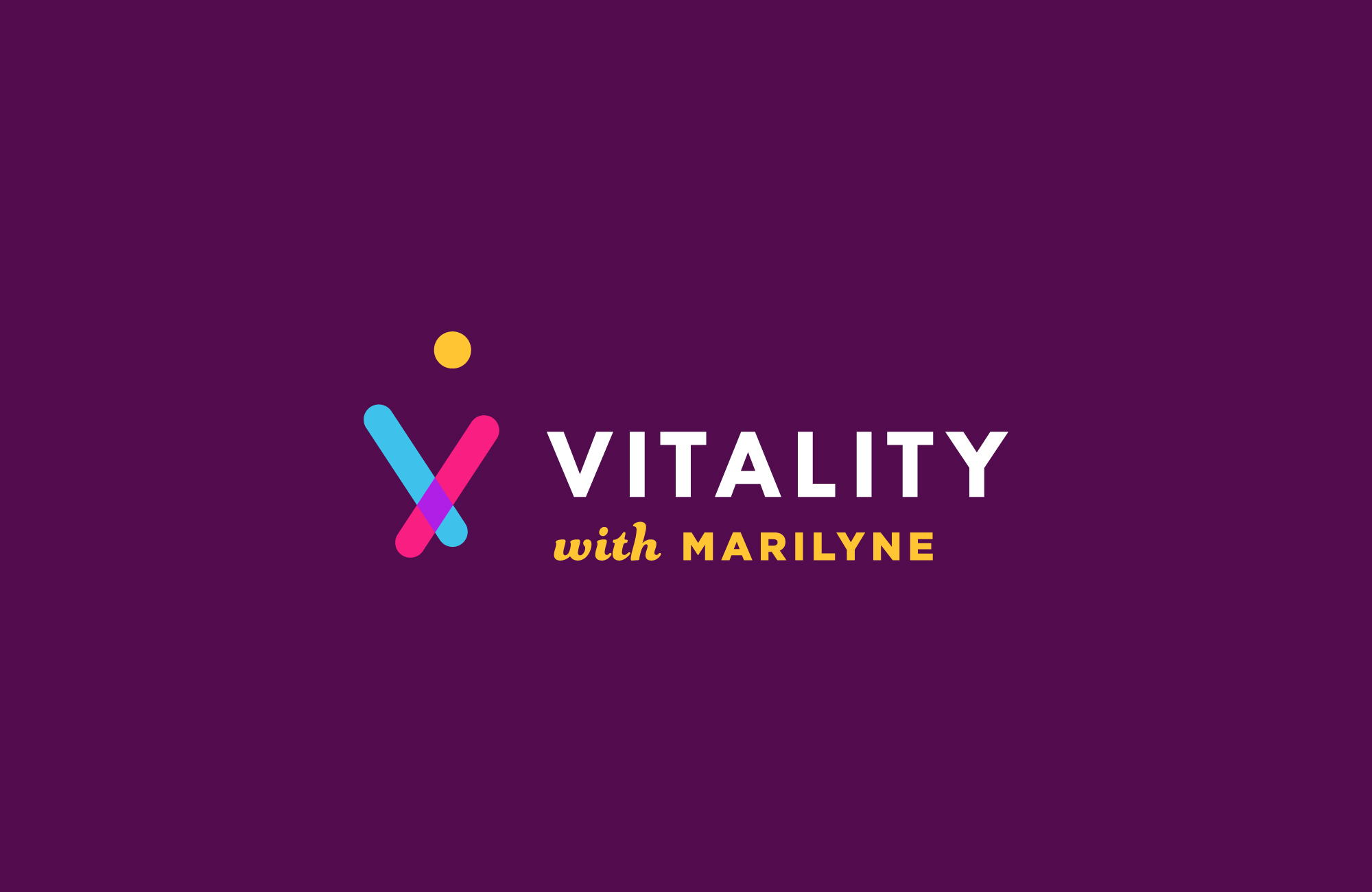 Vitality primary logo displayed on purple background