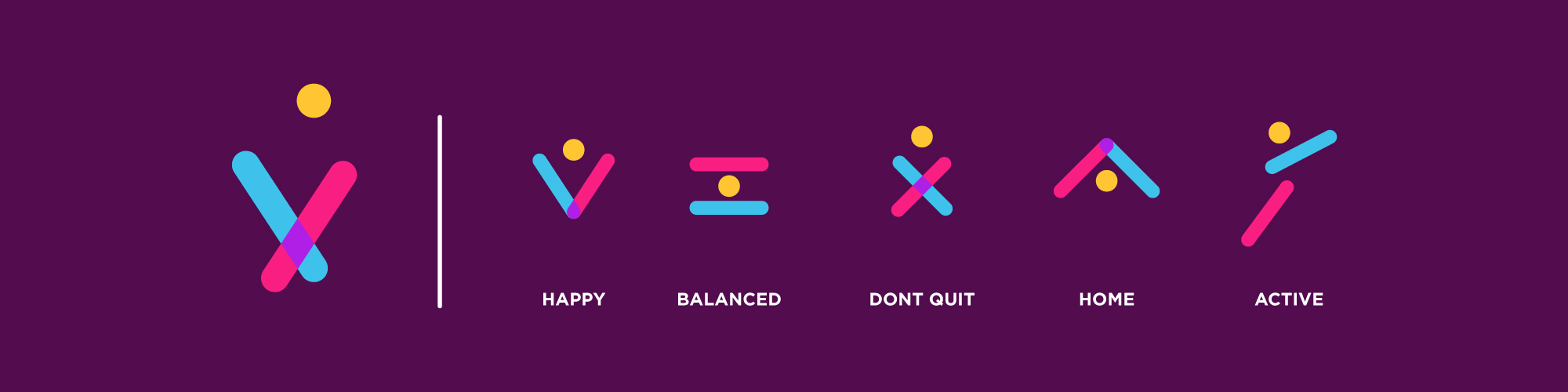 Vitality icons placed on purple background