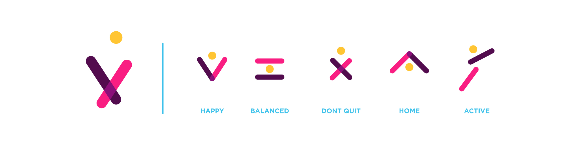 Vitality icons placed on white background