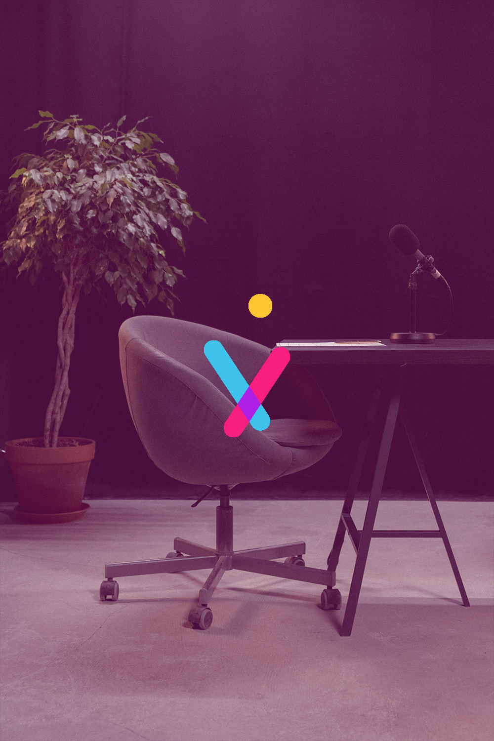 Vitality icon placed on purple overlay image