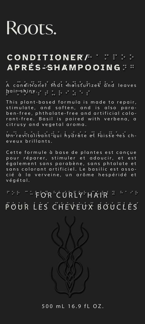 Front label for box conditioner packaging