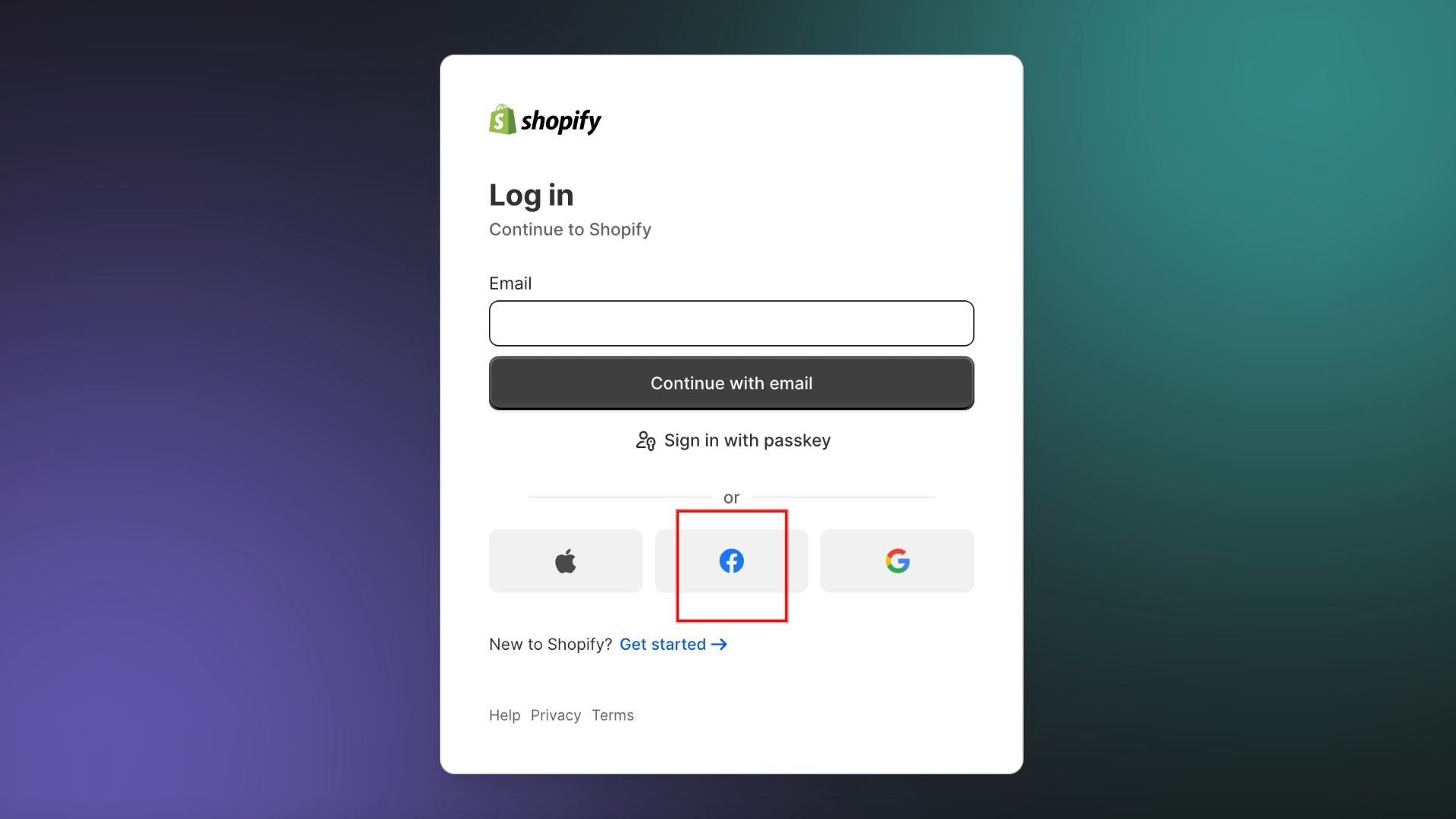 Shopfy Login by Facebook