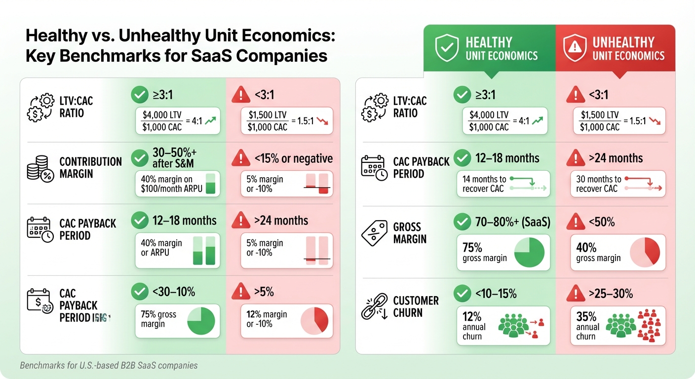 Healthy vs Unhealthy Unit Economics Benchmarks for SaaS Companies