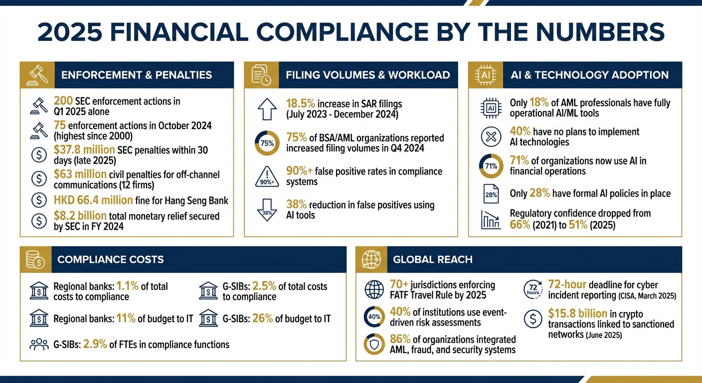 2025 Financial Compliance Statistics: Enforcement Actions, SAR Filings, and AI Adoption Rates