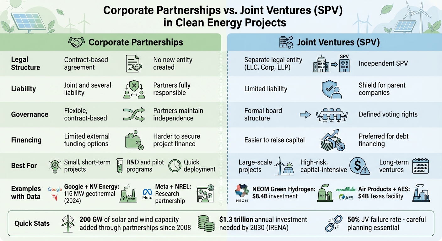 Corporate Partnerships vs Joint Ventures in Clean Energy: Key Differences