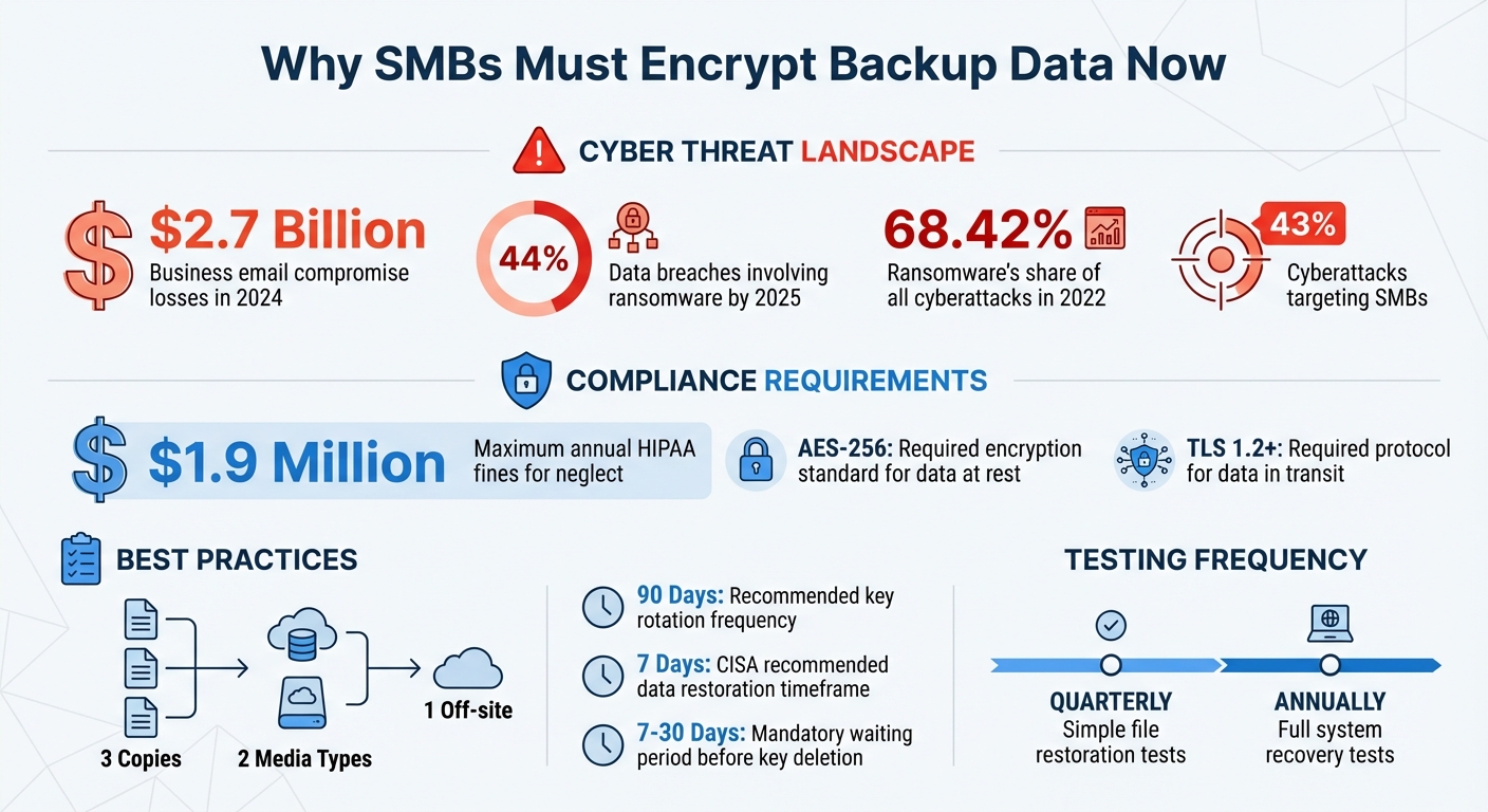 SMB Cybersecurity Threats and Backup Encryption Statistics 2024-2025