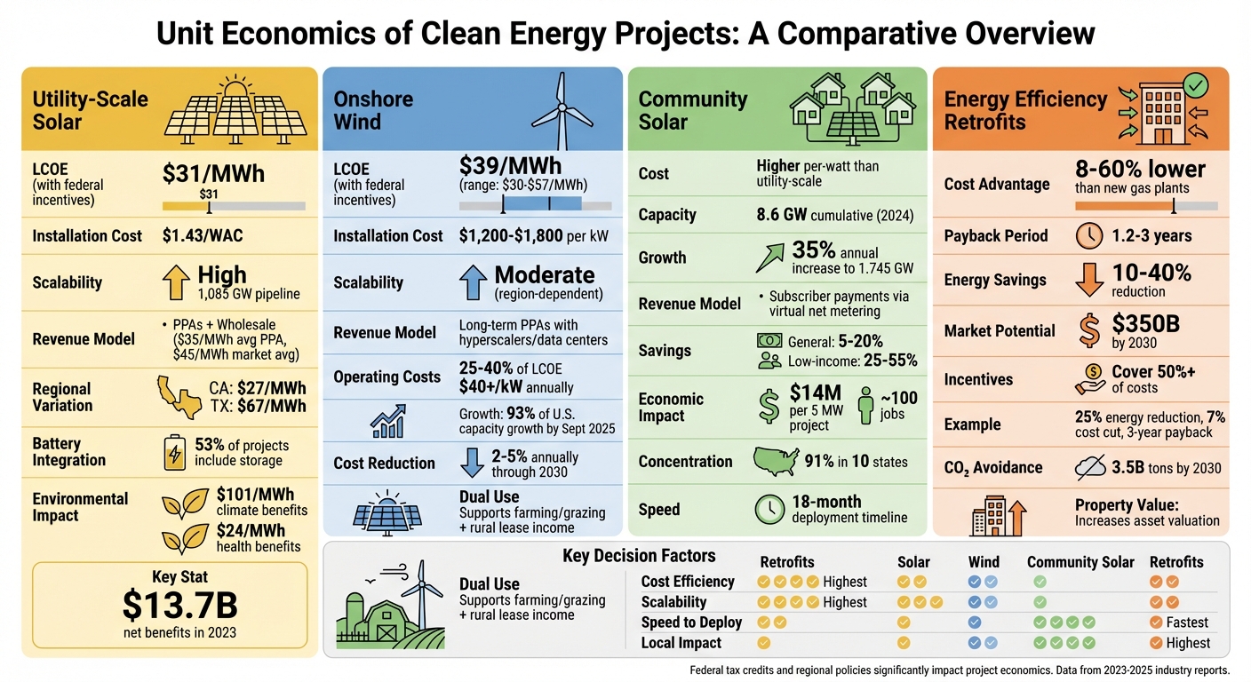 Clean Energy Project Types: Cost, Scalability, and Impact Comparison
